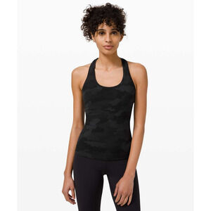 Lululemon Soft Racerback Tank Black Camo 6 NWOT